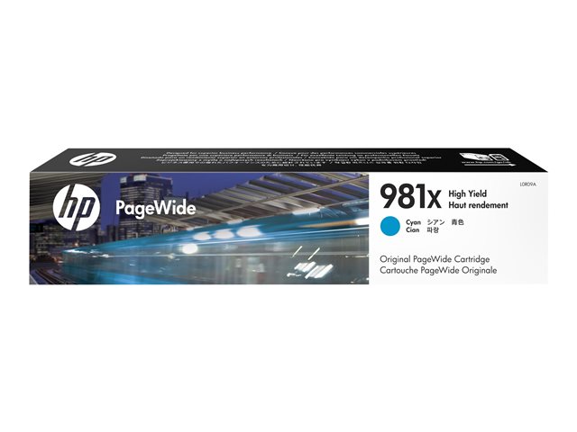 HP 981X - 116 ml - High Yield - cyan - original - PageWide - ink cartridge - for PageWide Enterprise Color MFP 586, PageWide Managed Color E55650