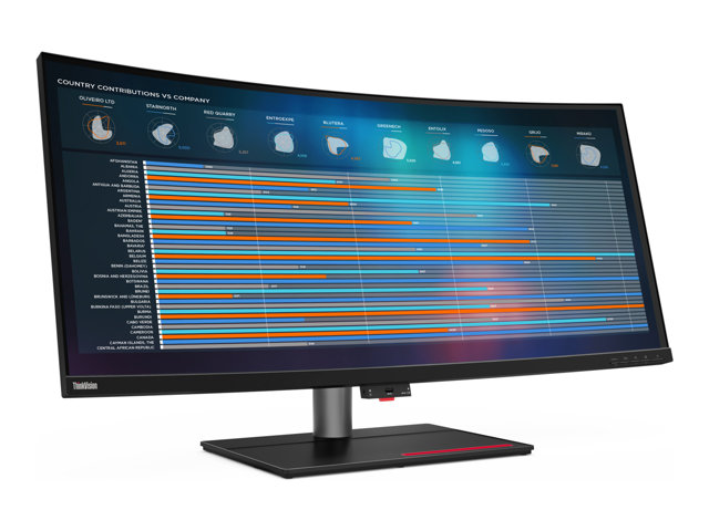 Lenovo ThinkVision P40w-20 - LED monitor - curved - 40\" (39.7\" viewable) - 5120 x 2160 WUHD @ 75 Hz - IPS - 300 cd/m² - 1000:1 - 4 ms - 2xThunderbolt 4, DisplayPort, HDMI - raven black - Campus