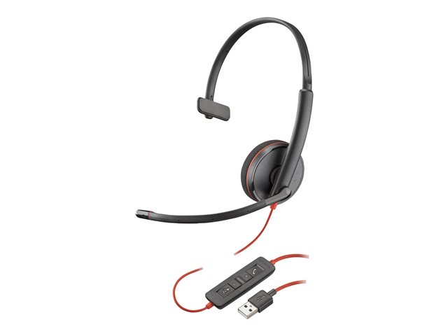 Poly Blackwire C3210 - Blackwire 3200 Series - headset - on-ear - wired - USB-A - black - Skype Certified, Avaya Certified, Cisco Jabber Certified