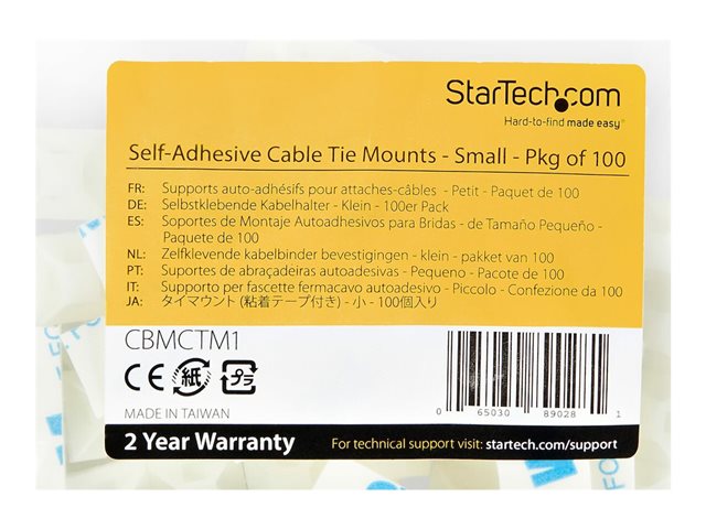 100 Adhesive Cable Tie Mounts (3.2mm)