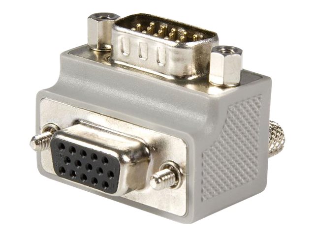 StarTech.com Right Angle VGA Adapter - Right Angle VGA to VGA - Male/Female - Type 2 - Male VGA to Female VGA (GC1515MFRA2) - VGA adapter - HD-15 (VGA) (M) to HD-15 (VGA) (F) - 90° connector - grey - for P/N: DP2VGAMM6B, HD2VGAMM6, MXTHQMM10MA, MXTHQ