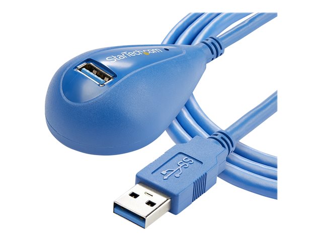 StarTech.com 5 ft Desktop SuperSpeed USB 3.0 Extension Cable - A to A M/F - USB extension cable - USB Type A (M) to USB Type A (F) - 5 ft - black - USB3SEXT5DSK - USB extension cable - USB Type A (M) to USB Type A (F) - 1.5 m - black - for P/N: 2SD4FCRU3, CFASTRWU3, FCREADMICRO3, MSDREADU3CA, USB3SAA3MBK
