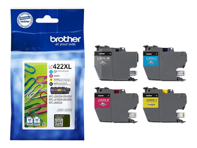 Brother LC422XL - 4-pack - black, yellow, cyan, magenta - original - ink cartridge - for Brother MFC-J5340DW, MFC-J5345DW, MFC-J5740DW, MFC-J6540DW, MFC-J6940DW