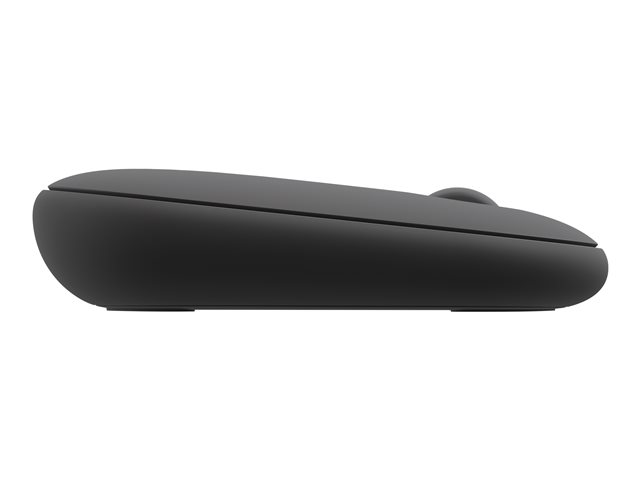Logitech Pebble M350 - Mouse - optical - 3 buttons - wireless - Bluetooth, 2.4 GHz - USB wireless receiver - graphite