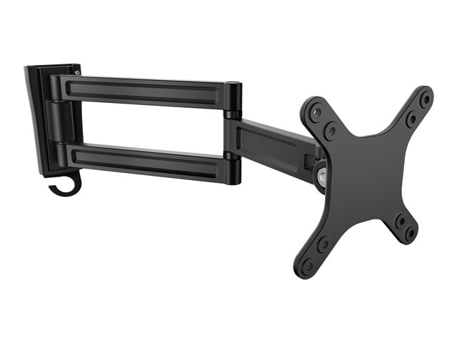 StarTech.com Monitor Wall Mount - Dual Swivel - Supports 13'' to 34'' Monitors - VESA Monitor / TV Wall Mount - Wall Mount Swivel Monitor Arm - Black (ARMWALLDS) - Mounting kit (mounting plate, screws, monitor arm) - adjustable arm - for LCD display - aluminium - black - screen size: 13\"-34\" - wall-mountable