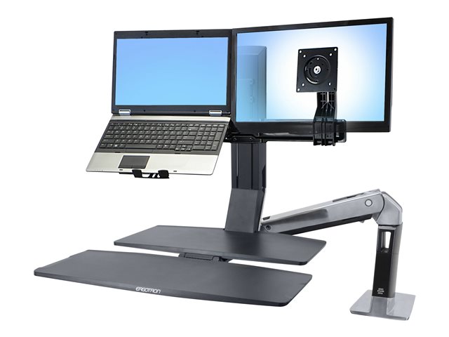 Ergotron WorkFit - Mounting component (conversion kit) - for 2 LCD displays / notebook - black - screen size: up to 24\" - for P/N: 24-196-055, 33-340-200