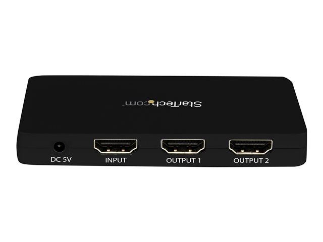 StarTech.com HDMI Splitter 1 In 2 Out - 4k 30Hz - 2 Port - Aluminum - HDMI Multi Port - HDMI Audio Splitter (ST122HD4K) - Video/audio switch - 2 x HDMI - desktop - for P/N: SVA5H2NEUA