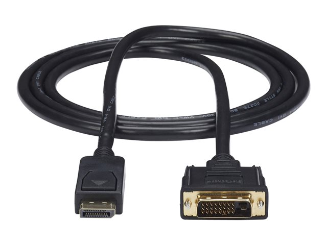 StarTech.com DisplayPort to DVI Cable - 6ft / 2m - 1920 x 1200 - M/M ? DP to DVI Adapter Cable ? Passive DisplayPort Monitor Cable (DP2DVI2MM6) - Adapter cable - DVI-D (M) to DisplayPort (M) - 1.8 m - black