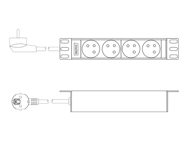 1U Aluminum PDU 254mm 10IN rackmount