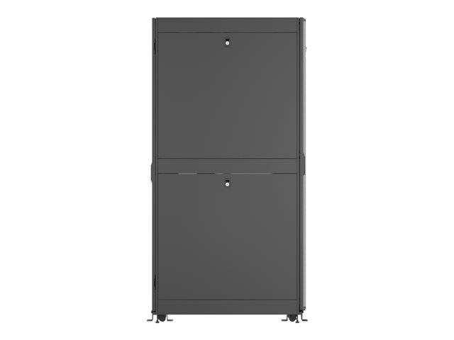Rack 48U 2265mm (96.16)H x 800mm (31.50)W x 1115mm (43.89)D with Perf. Front Door Perf. Split Rear Doors Black gray shock packaging