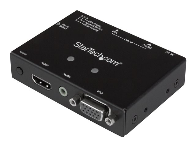 StarTech.com 2x1 VGA + HDMI to VGA Converter Switch w/ Priority Switching - Multi-format VGA and HDMI to VGA Selector - 1080p (VS221HD2VGA) - Video/audio switch - desktop - for P/N: SVA5N3NEUA