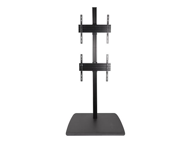 B-TECH System X BTF841 - Stand - for 2 flat panels - dual stack - lockable - heavy duty steel - black - screen size: 32\"-65\" - mounting interface: up to 600 x 400 mm - floor-standing