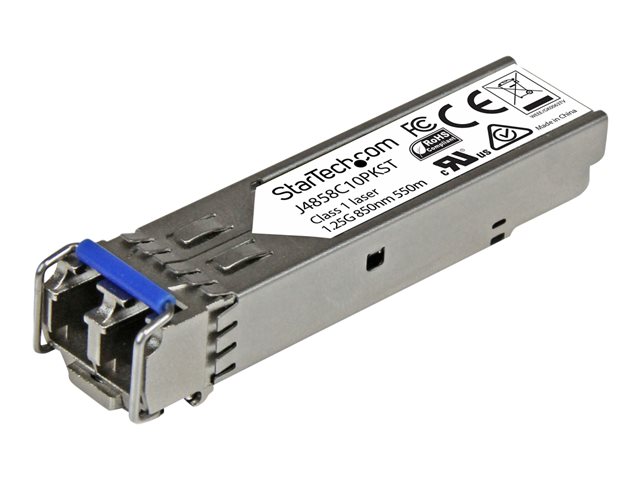 StarTech.com 10 pack HPE J4859C Compatible SFP Module, 1000BASE-LX, 1GbE Single Mode SMF/MMF Optic Transceiver, 1 Gigabit Ethernet, LC Connector 10km, 1310nm DDM, HPE 1400 1700, Mini GBIC - Lifetime Warranty (J4859C10PKST) - SFP (mini-GBIC) transceiver module (equivalent to: HP J4859C) - 1GbE - 1000Base-LX - LC - up to 10 km - 1310 nm (pack of 10) - for HPE 1700, 2610, 93XX, Switch XL 10/100/1000, HPE Aruba 2530, 2930F 24, 2930F 48, 5406