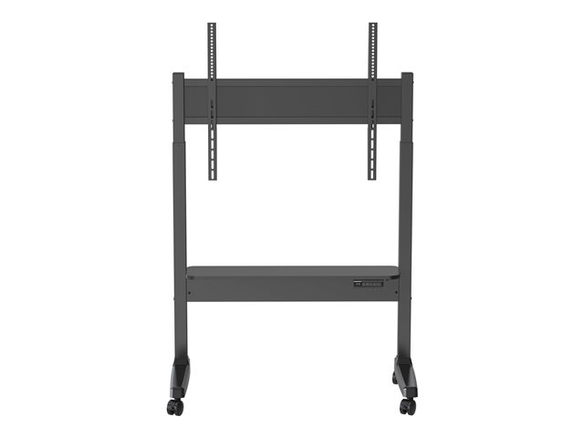 Display floor stand trolley - motorised - steel cart fits display 40 to 86\" with VESA sizes up to 800 x 600 - motorised height adjustment 400 mm - no tilt adjustment - wide bottom shelf - locking wheels - SWL 60 kg - black