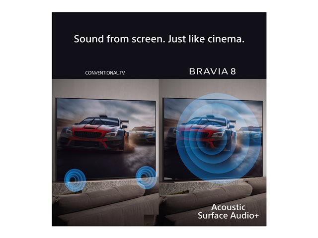 Sony Bravia 8 Professional Displays FWD-65XR80 - 65\" Diagonal Class (64.5\" viewable) OLED TV - digital signage - Smart TV - Google TV - 4K UHD (2160p) 3840 x 2160 - HDR - frame blinking - dark silver, vibration finish