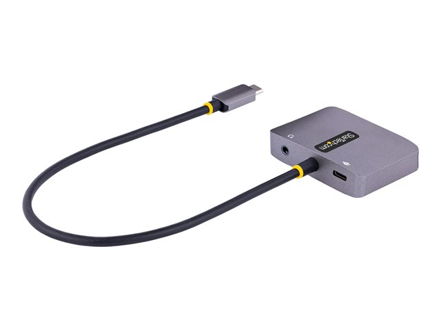 StarTech.com USB C Video Adapter, USB C to HDMI VGA Multiport Adapter w/ 3.5mm Audio Output, 4K 60Hz, HDR, 100W PD 3.0, USB C Monitor Adapter for Laptop, Thunderbolt 3/4 Compatible - USB C Display Travel Adapter (122-USBC-HDMI-4K-VGA) - Docking station - USB-C / Thunderbolt 3 / Thunderbolt 4 - HDMI, VGA