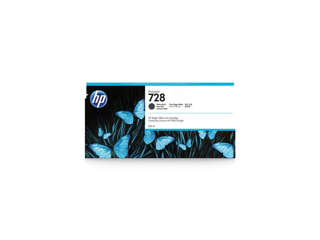 HP 728 - 300 ml - matte black - original - DesignJet - ink cartridge - for DesignJet T730, T830