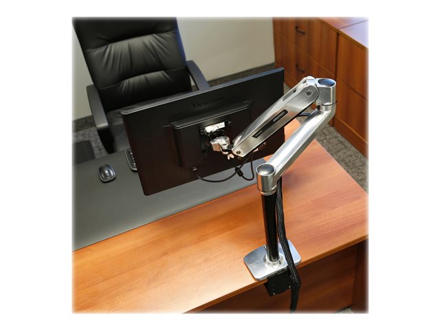 Ergotron LX HD Sit-Stand - Mounting kit (articulating arm, pole, VESA adapter, desk clamp base, grommet-mount base) - Constant Force Technology - for LCD display - polished aluminium - screen size: up to 49\"