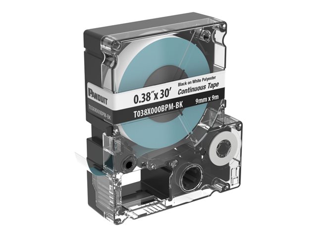 Panduit PXE - Polyester - black on white - Roll (0.9 cm x 9.1 m) 1 cassette(s) continuous tape cassette