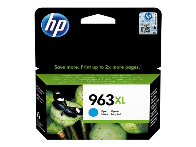 HP 963XL - 22.77 ml - High Yield - cyan - original - ink cartridge - for Officejet 9012, Officejet Pro 90XX