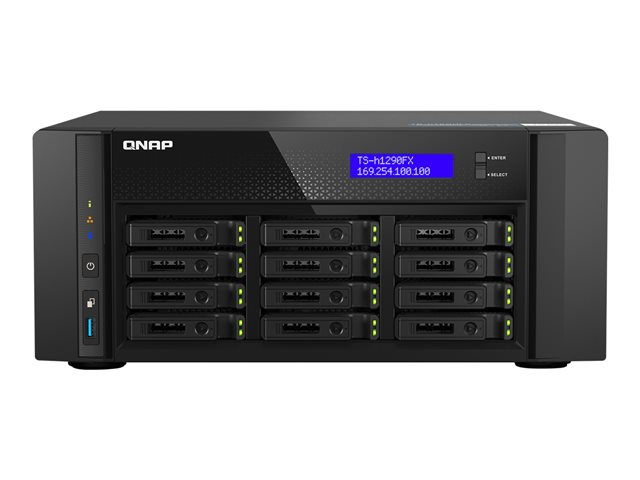 QNAP TS-h1290FX - NAS server - 12 bays - RAM 256 GB - 25 Gigabit Ethernet / 2.5 Gigabit Ethernet - iSCSI support