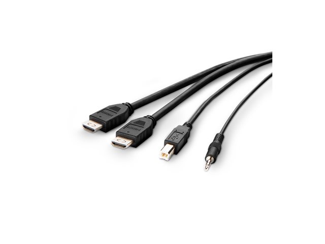 Belkin Secure KVM Combo Cable - Video / USB / audio cable - TAA Compliant - USB, mini jack, HDMI (M) to USB Type B, mini jack, HDMI (M) - 1.83 m - passive, 4K support - black