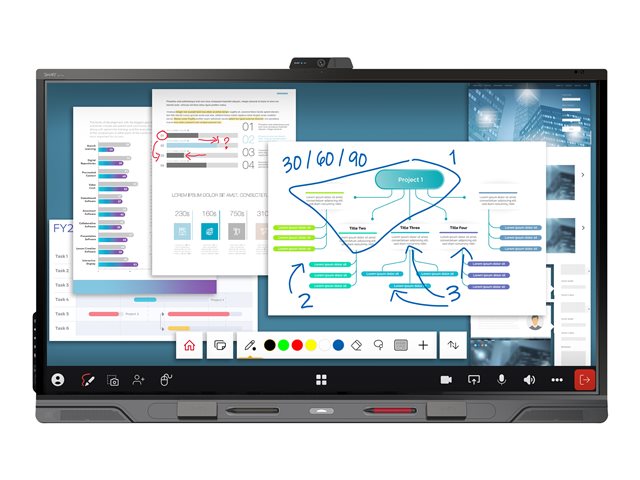 SMART Board QX075 Pro - 75\" Diagonal Class QX Pro Series with iQ LED-backlit LCD display - interactive - with built-in interactive whiteboard, touchscreen (multi touch), 8-microphone array, RFID NFC reader/writer CCID - Android - 4K UHD (2160p) 3840