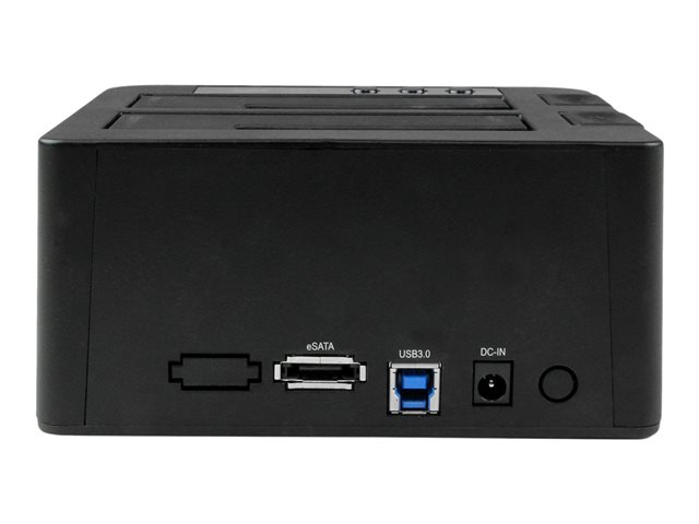 StarTech.com Dual Bay Hard Drive Duplicator, Standalone USB 3.0 (5 Gbps) eSATA to 2.53.5 SATA III HDDSSD ClonerCopier, Hard Drive Docking Station - Hard Disk Cloner - Storage controller - 2.5\", 3.5\" - SATA 6Gb/s - USB 3.0 - black - for P/N: SVA12M5NA