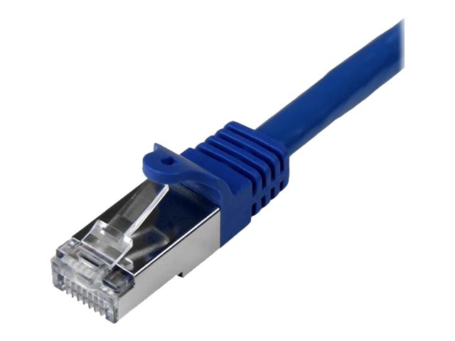 StarTech.com 1m CAT6 Ethernet Cable, 10 Gigabit Shielded Snagless RJ45 100W PoE Patch Cord, CAT 6 10GbE SFTP Network Cable w/Strain Relief, Blue, Fluke Tested/Wiring is UL Certified/TIA - Category 6 - 26AWG (N6SPAT1MBL) - Patch cable - RJ-45 (M) to RJ-45 (M) - 1 m - SFTP - CAT 6 - molded, snagless - blue