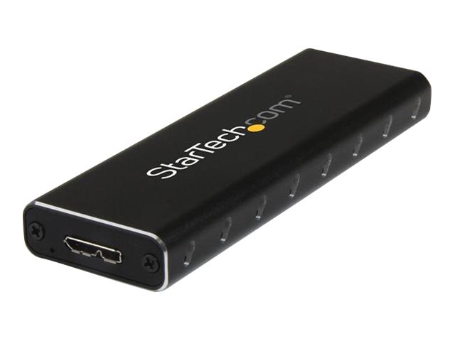 StarTech.com M.2 SSD Aluminum Enclosure to USB 3.0 (5Gbps) with UASP - M.2 NGFF SATA with B Key & B+M Key - External M.2 Portable Enclosure (SM2NGFFMBU33) - Storage enclosure - M.2 - SATA 6Gb/s - USB 3.0 - black