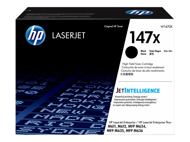 HP 147X - High Yield - black - original - LaserJet - toner cartridge (W1470X) - for LaserJet Enterprise MFP M635, LaserJet Enterprise Flow MFP M634, MFP M635, MFP M636