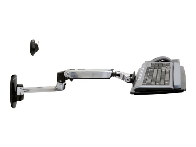 Ergotron LX - Keyboard/mouse arm mount tray - wall mountable, wall track mountable - polished aluminium