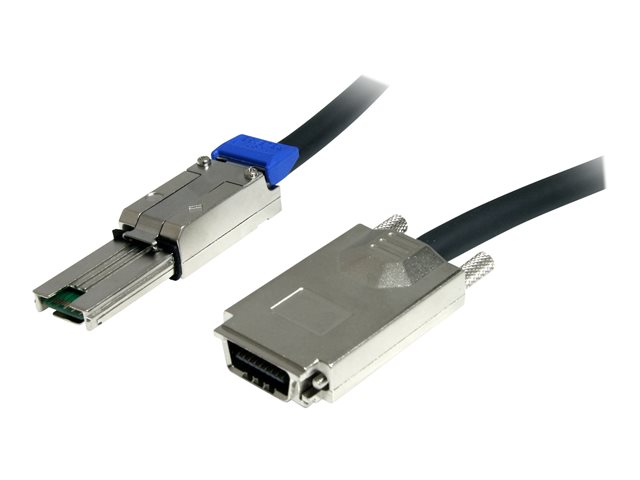 StarTech.com 1m External Serial Attached SCSI SAS Cable - SFF-8470 to SFF-8088 Cable (ISAS88701) - SAS external cable - SAS 6Gbit/s - 4-Lane - 4 x InfiniBand (P) to 26 pin 4x Shielded Mini MultiLane SAS (SFF-8088) (P) - 1 m - black