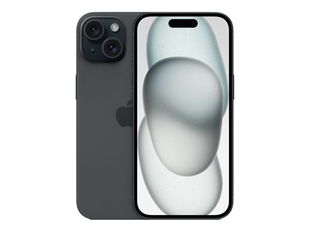 Apple iPhone 15 - 5G smartphone - dual-SIM / Internal Memory 256 GB - OLED display - 6.1\" - 2556 x 1179 pixels - 2x rear cameras 48 MP, 12 MP - front camera 12 MP - black