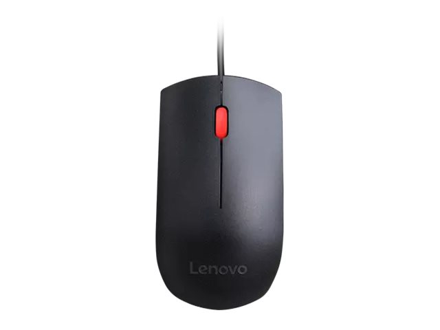 Lenovo Essential - Mouse - right and left-handed - optical - 3 buttons - wired - USB - black