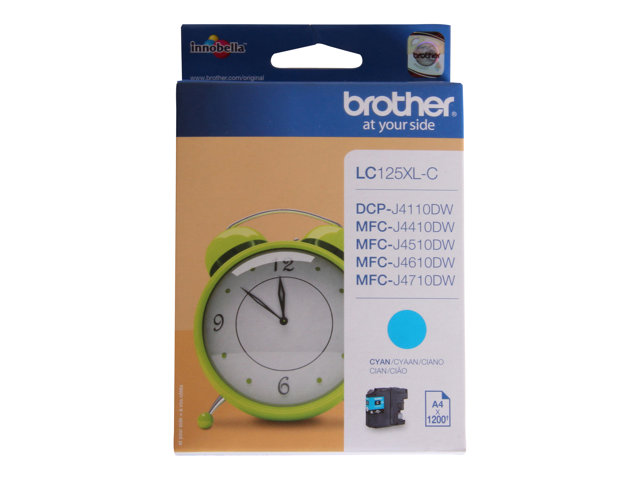 Brother LC125XLC - Super High Yield - cyan - original - ink cartridge - for Brother DCP-J4110, MFC-J4410, J4510, J4610, J4710, J6520, J6720, J6920