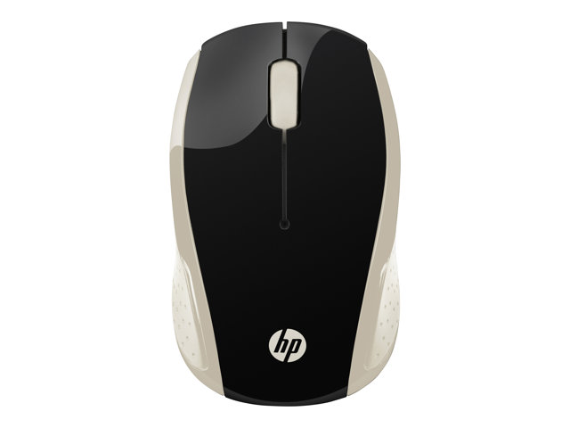 HP 200 - Mouse - right and left-handed - optical - wireless - 2.4 GHz - USB wireless receiver - silk gold - for OMEN Obelisk by HP 875, HP 27, ENVY x360 Laptop, Laptop 15, Pavilion Gaming Laptop 15
