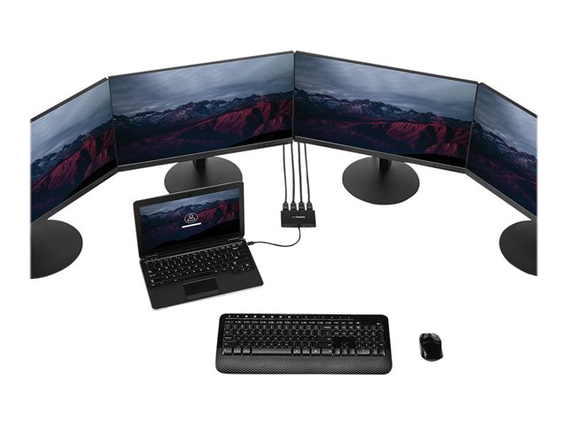 StarTech.com 4 Port Mini DisplayPort MST Hub - 4K 30Hz - Mini DP to DisplayPort Splitter for Multiple Monitors - mDP to DP (MSTMDP124DP) - Video splitter - 4 x DisplayPort - desktop