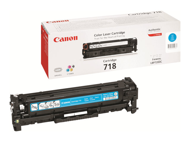 Canon 718 Cyan - Cyan - original - toner cartridge - for i-SENSYS LBP7210, LBP7680, MF728, MF729, MF8340, MF8360, MF8380, MF8540, MF8550, MF8580