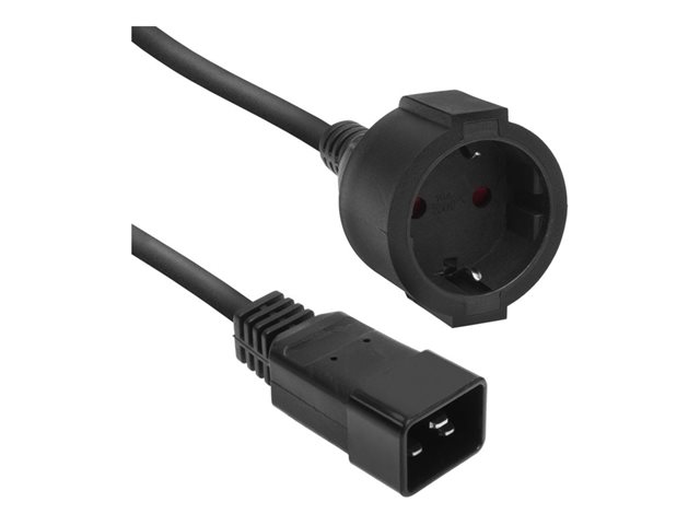ACT Netsnoer C20 - CEE 7/3 zwart 0 2 m