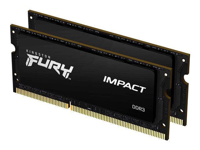 Kingston FURY Impact - DDR3L - kit - 16 GB: 2 x 8 GB - SO-DIMM 204-pin - 1866 MHz / PC3L-14900 - CL11 - 1.35 / 1.5 V - unbuffered - non-ECC - black