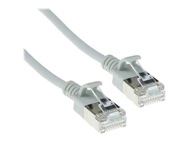 Grijze 2 meter LSZH U/FTP CAT6A datacenter slimline patchkabel snagless met RJ45 connectoren - PolyBag