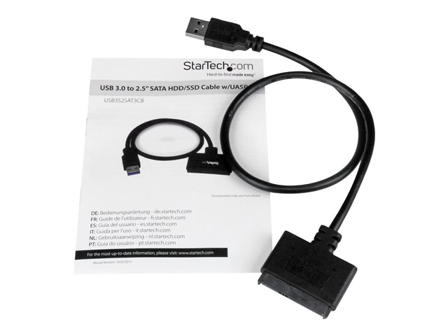 StarTech.com SATA to USB Cable - USB 3.0 to 2.5\" SATA III Hard Drive Adapter - External Converter for SSD/HDD Data Transfer (USB3S2SAT3CB) - Storage controller - 2.5\" - SATA 6Gb/s - USB 3.0
