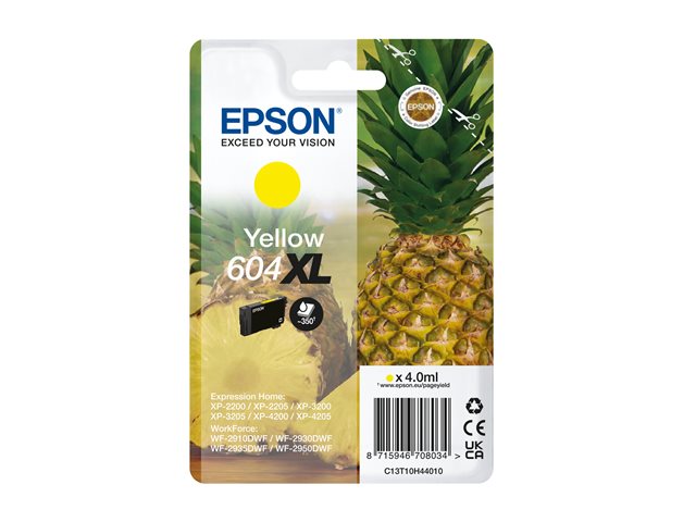 Epson 604XL Singlepack - 4 ml - XL - yellow - original - blister - ink cartridge - for EPL 4200, Stylus Photo 2200, WorkForce WF-2950DWF