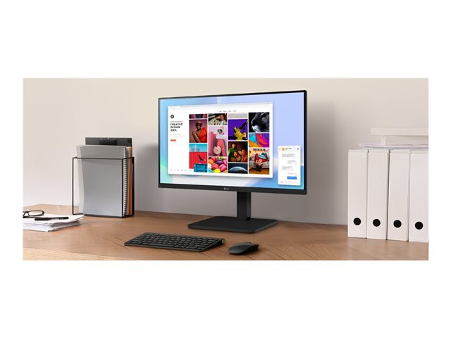 LG 24BA450-B - LED monitor - 24\" (23.8\" viewable) - 1920 x 1080 Full HD (1080p) @ 100 Hz - IPS - 250 cd/m² - 1300:1 - 5 ms - HDMI, VGA, DisplayPort - speakers