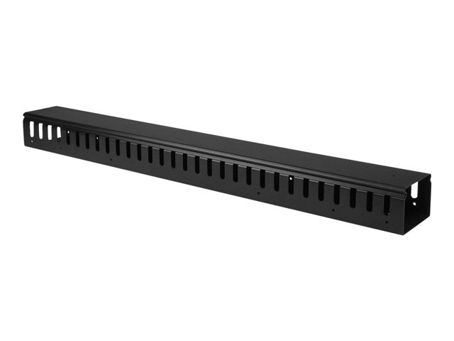 StarTech.com 3ft (1m) Vertical Cable Management Duct with Cover - 0U Open Slot Finger Duct Wire Raceway for 19 Inch Server Rack - Slotted Cord Channel (CMVER20UF) - Cable organizer - 91.4 cm - black - 20U - for P/N: RK2537BKM, RK4242BK24, RK4242BK30