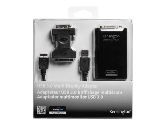 Kensington Universal Multi-Display Adapter - External video adapter - USB 3.0 - DVI - black