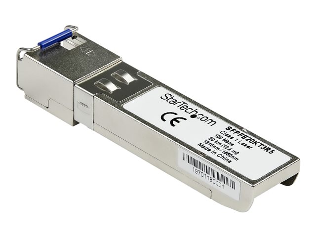 StarTech.com Juniper SFP-FE20KT13R15 Compatible SFP Module, 100BASE-BX-U, 100 Mb Ethernet Bi-Directional (BiDi) Fiber Single Strand SFP, LC Connector, 20km, Mini GBIC SFP, Upstream BiDi - Lifetime Warranty (SFPFE20KT3R5) - SFP (mini-GBIC) transceiver module (equivalent to: Juniper SFP-GE10KT14R13) - 100Mb LAN - 100Base-BX10-U - LC single-mode - up to 20 km - 1310 (TX) / 1550 (RX) nm