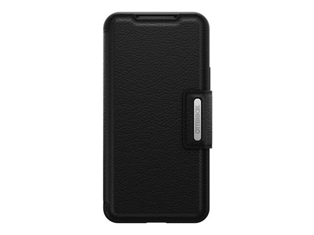 OtterBox Strada Series - Flip cover for mobile phone - leather, metal latch, polycarbonate - shadow - for Samsung Galaxy S22