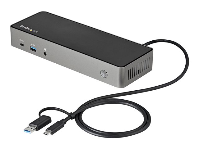 StarTech.com USB-C & USB-A Dock, Hybrid Universal Triple Monitor Laptop Docking Station w/ DisplayPort & HDMI 4K 60Hz, 85W Power Delivery, 6x USB Hub, Ethernet, Audio, USB 3.1 Gen 2 10Gbps - Multi-Monitor Dock (DK31C3HDPDUE) - Docking station - USB-C - 3 x HDMI, 3 x DP - 1GbE - 85 Watt
